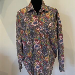 Floral Paisley Long Sleeve Shirt 90’s classic